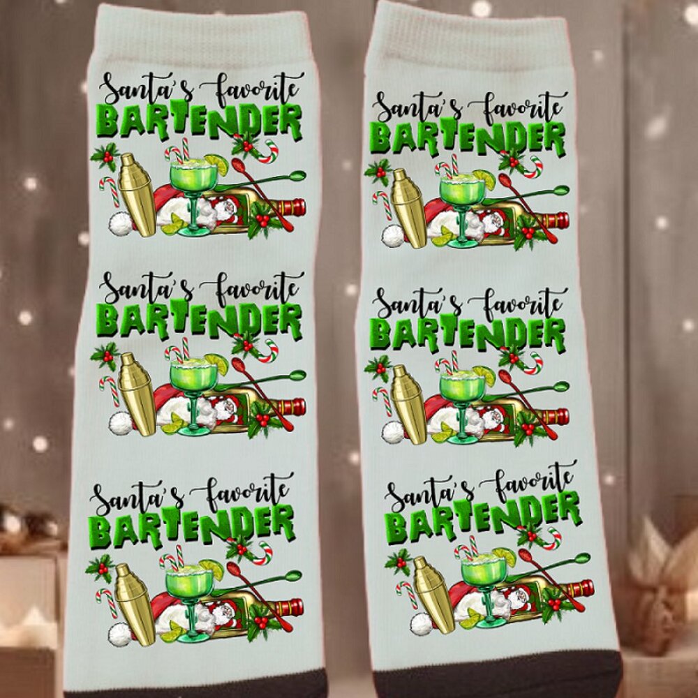 Santas Favorite Bartender Ankle Socks